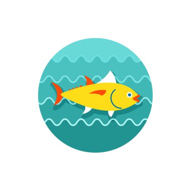 Ton balığı simgesi. Balık tutma. Tatil