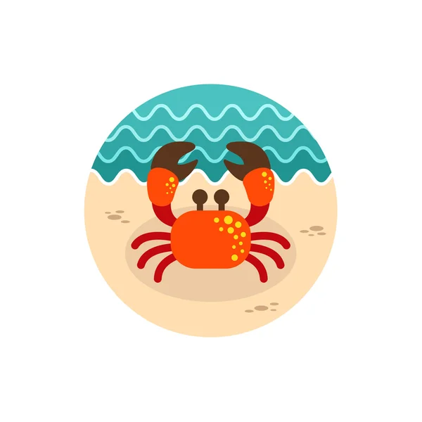 Icône de crabe. L'été. Vacances — Image vectorielle
