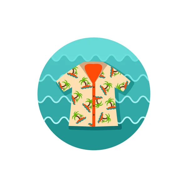 Chemise hawaïenne icône de palmier. L'été. Vacances — Image vectorielle