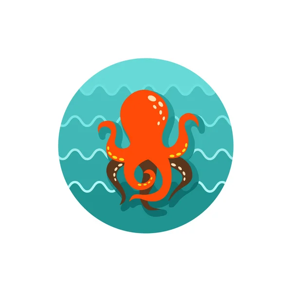 Octopus pictogram. Zomer. Vakantie — Stockvector