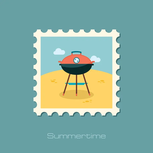 Barbecue grill stamp. Summer. Holiday — Stock Vector