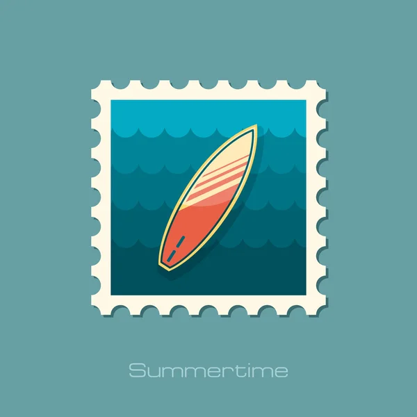 Surfplank op het water-stempel. Zomer. Vakantie — Stockvector