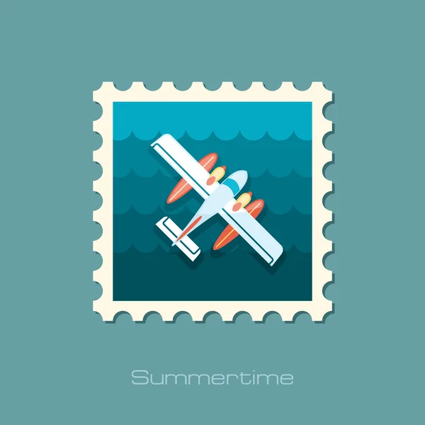 Hydroplane stamp. Summer. Vacation — Stock Vector