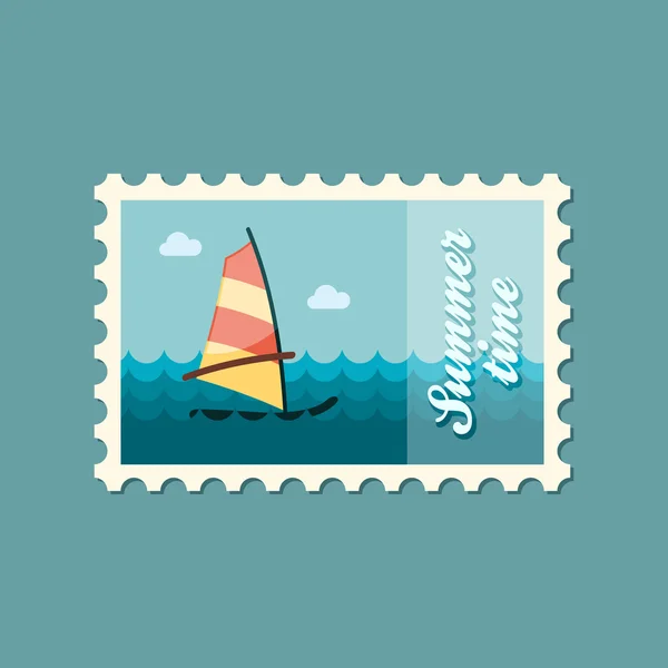 Bestuur windsurfen stempel. Zomer. Vakantie — Stockvector