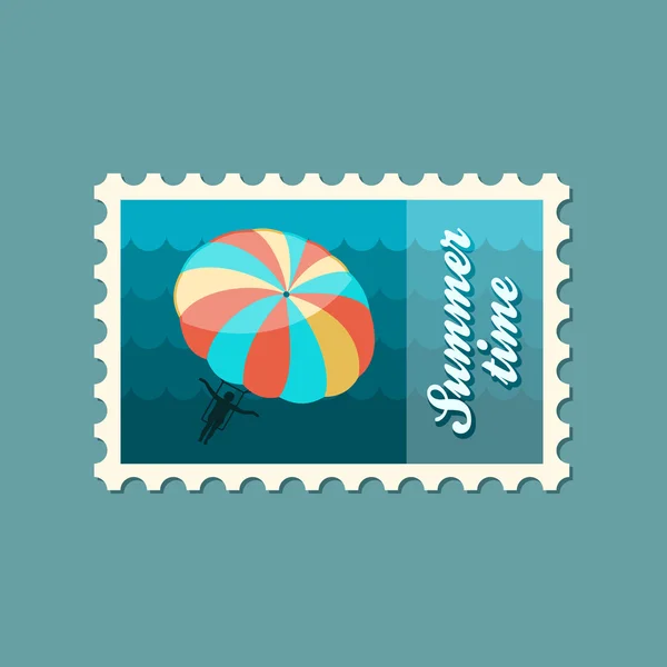 Parasailing. Sommer-Kite-Aktivitätsstempel — Stockvektor