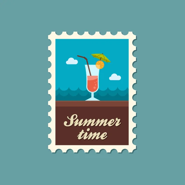 鸡尾酒的邮票。夏天。度假 — 图库矢量图片