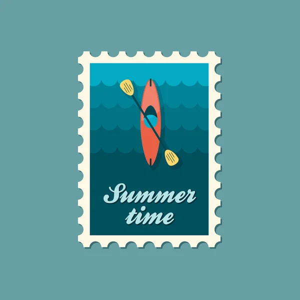 Timbre Kayak. Vecteur de canot. L'été. Vacances — Image vectorielle