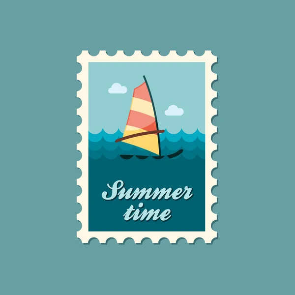 Board Windsurfing stamp. Summer. Vacation — Stock Vector