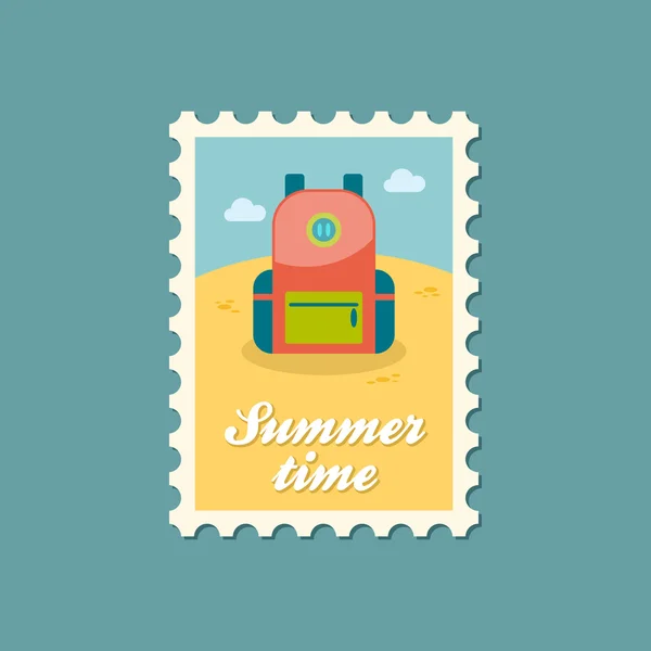 Backpack stamp. Travel. Summer. Vacation — Stock Vector