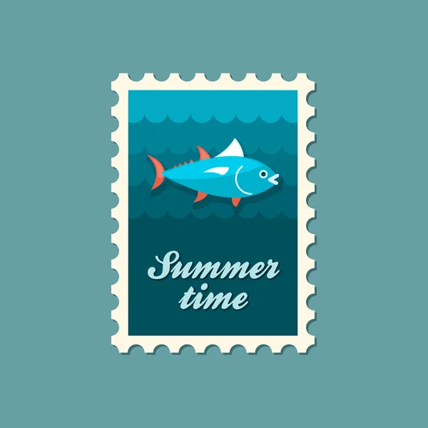 Tuna stamp. Fishing. Vacation — Stock Vector