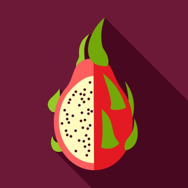 Pitaya düz simgesi. Tropikal dragon meyve