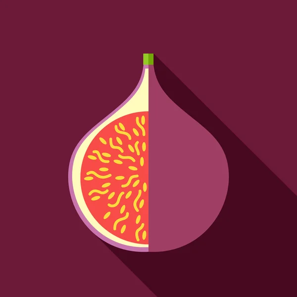 Icône plate figue. Fruits tropicaux — Image vectorielle