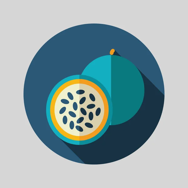 Passionsfrukt flat ikonen. Tropisk frukt — Stock vektor