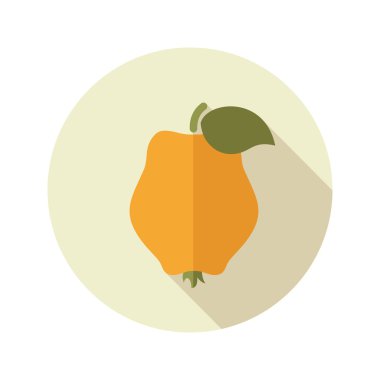 Ayva düz simgesi. Tropikal meyve