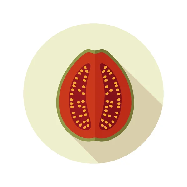 Guava flat ikonen. Tropisk frukt — Stock vektor