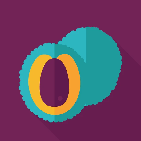 Lychee flat ikonen. Tropisk frukt — Stock vektor