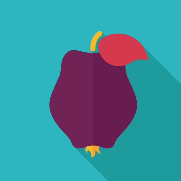 Icône plate de coing. Fruits tropicaux — Image vectorielle