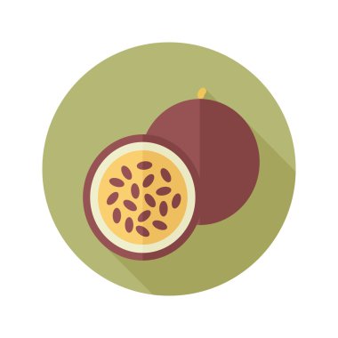 Çarkıfelek düz simgesi. Tropikal meyve