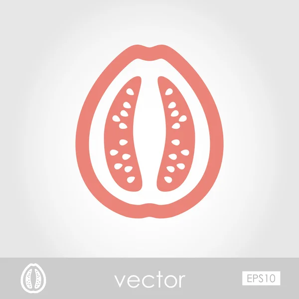 Ícone do esboço da goiaba. Frutas tropicais — Vetor de Stock