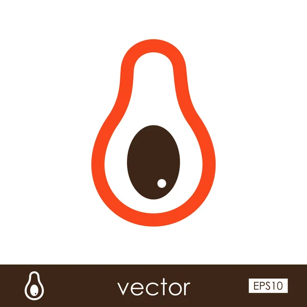 Avocado outline icon. Tropical fruit — Stock Vector