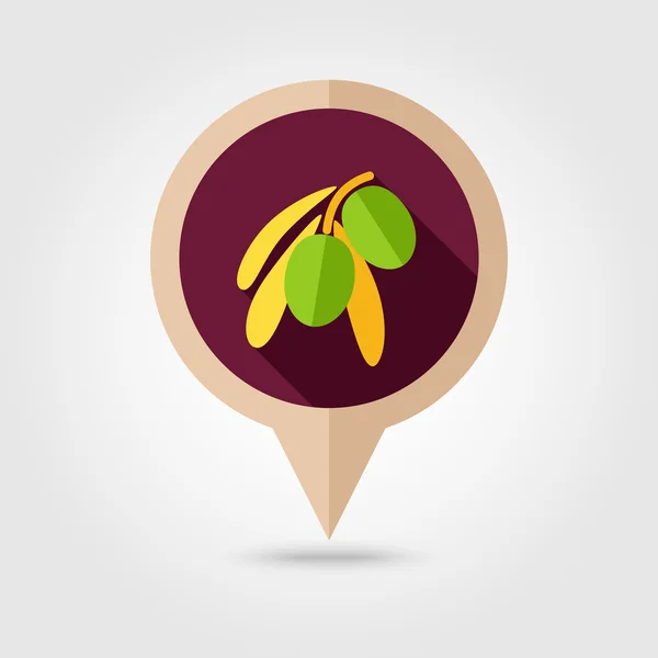 Olive carte à broches plates icône. Fruits tropicaux — Image vectorielle