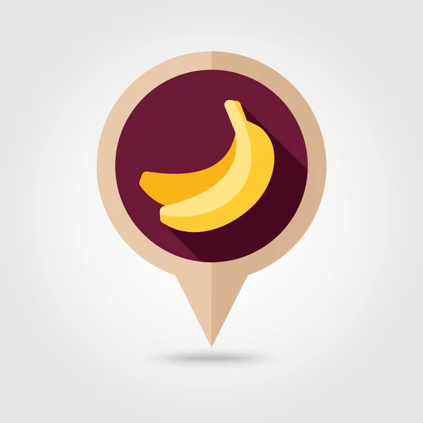 Банановая плоская иконка карты. Тропические фрукты — стоковый вектор