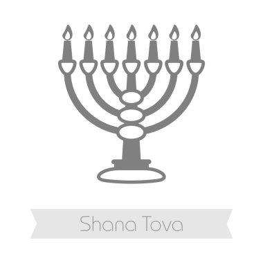 Yedi Kollu Şamdan. Rosh Hashanah simgesi. Shana tova