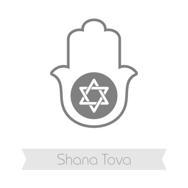 Hamza el. Rosh Hashanah simgesi. Shana tova