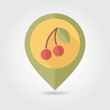 Kiraz düz PIN harita simgesi. Meyve