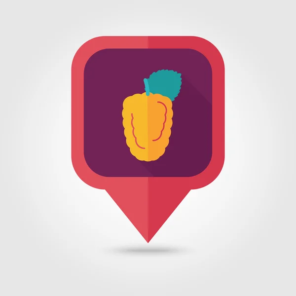 Blackberry bramble flat pin map icon. Berry fruit — Stock Vector