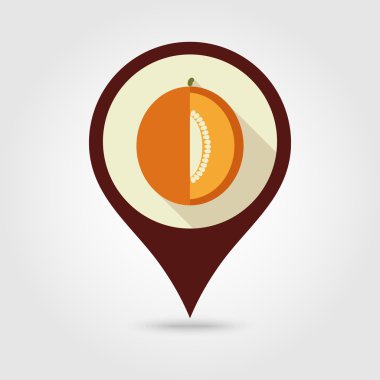 Kavun düz PIN harita simgesi. Meyve