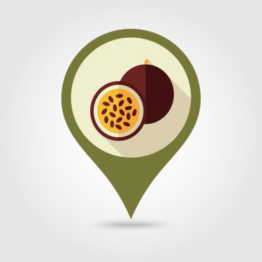 Çarkıfelek düz PIN harita simgesi. Tropikal meyve