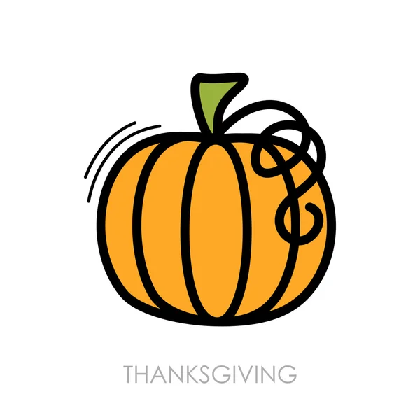 Pompoen pictogram. Oogst. Thanksgiving vector — Stockvector
