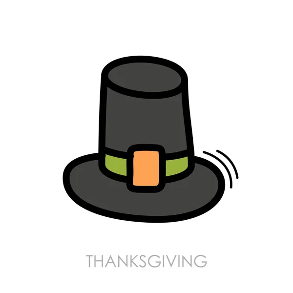Pilgrim hatt ikonen. Skörden. Thanksgiving vektor — Stock vektor