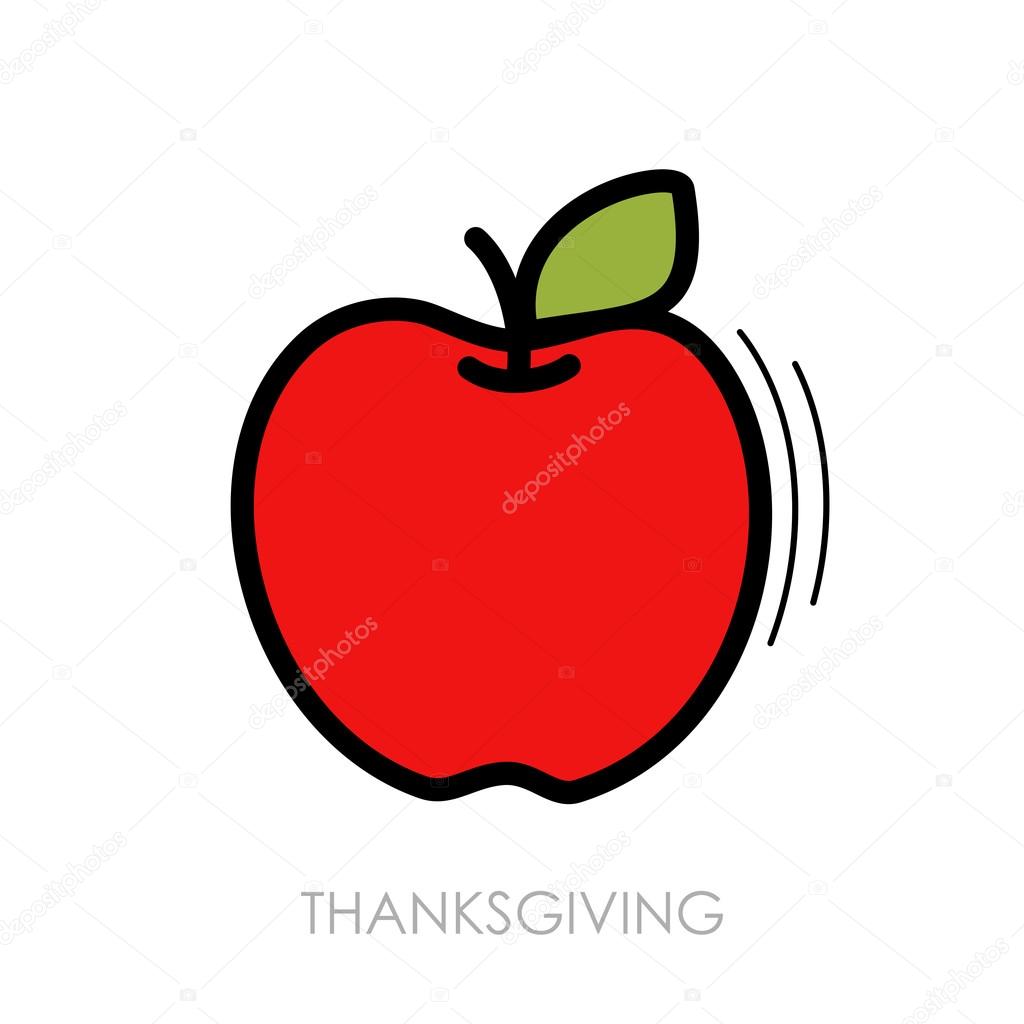 Apple Icon Harvest Thanksgiving Vector Stock Vector C Ayra
