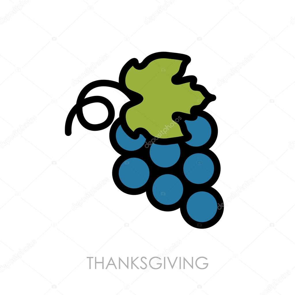 Bunch of grapes icon. Harvest. Thanksgiving vector