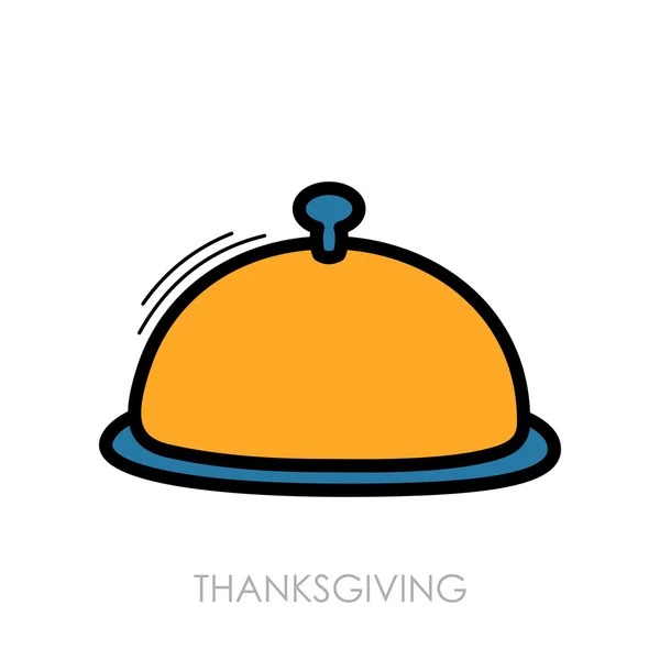 Mat bricka ikonen. Skörden. Thanksgiving vektor — Stock vektor
