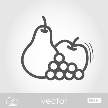 Elma, üzüm ve armut anahat simgesi. Şükran günü