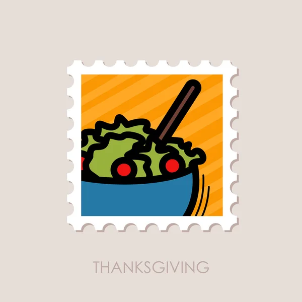 Timbre saladier. Récolte. Vecteur de Thanksgiving — Image vectorielle
