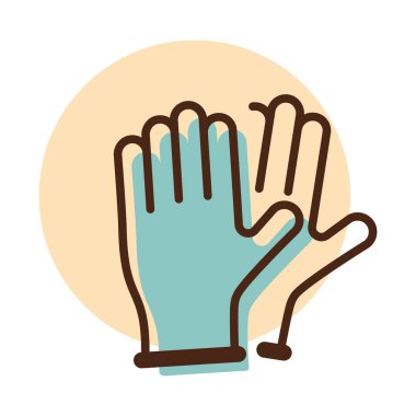 Tıbbi koruyucu lastik eldiven vektör ikonu. Coronavirus. Tıbbi web sitesi ve uygulama tasarımı için grafik sembolü, logo, uygulama, UI