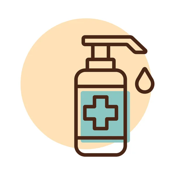 Washing Hand Sanitizer Liquid Soap Vector Icon Coronavirus Graph Symbol — Stock Vector