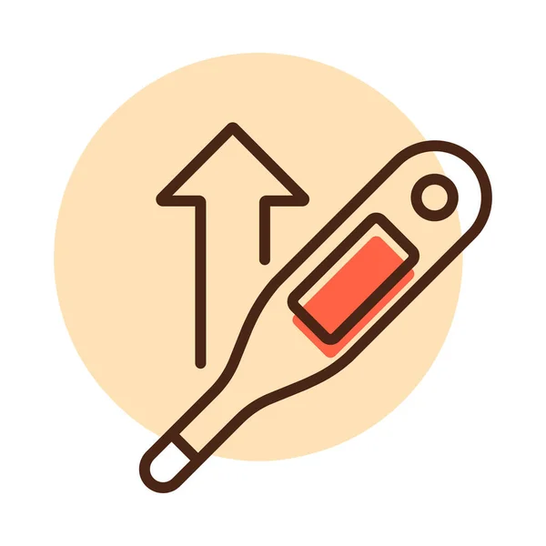 用温度计矢量图标提高温度 医疗标志 Coronavirus 医学网站和应用程序设计 用户界面的图形符号 — 图库矢量图片