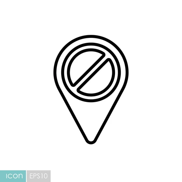 禁止别针地图图标 地图指针 用于网站设计 应用程序 用户界面的图形符号 — 图库矢量图片