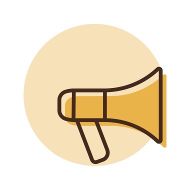 Megafon ya da hoparlör vektör ikonu. Gösteri, dışavurum, protesto, grev, devrim. Web sitenizin tasarımı için grafik sembolü, logo, uygulama, UI