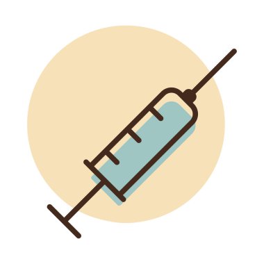 Şırınga vektör simgesi. Tıbbi işaret. Evcil hayvan ve veteriner web sitesi ve uygulama tasarımı, logo, uygulama, UI için grafik sembolü
