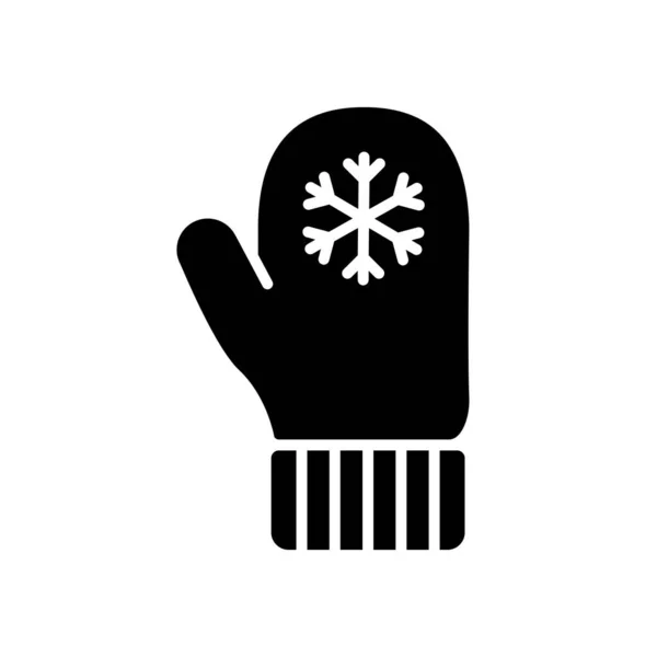 Vektorová Ikona Vektorových Glyfů Rukavicích Zimní Znamení Grafický Symbol Pro — Stockový vektor