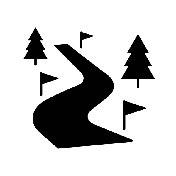 Itinéraire Ski Vecteur Glyphe Icône Panneau Hiver Symbole Graphique Pour — Image vectorielle