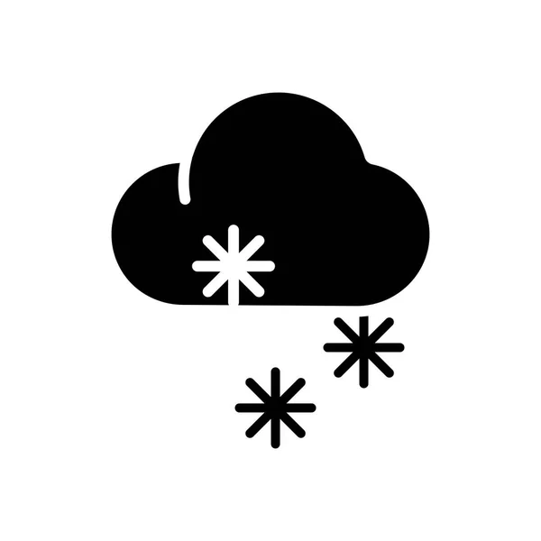 Wolke Mit Schneevektor Glyphen Symbol Winterzeichen Grafik Symbol Für Reise — Stockvektor