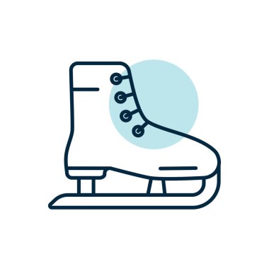 Paten ayakkabısı vektör simgesi. Kış işareti. Seyahat ve turizm web sitesi ve uygulama tasarımı, logo, uygulama, UI için grafik sembolü