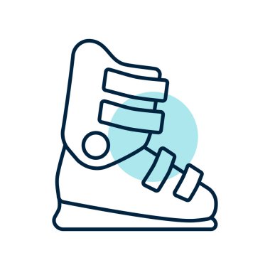 Kayak botları vektör simgesi. Kış işareti. Seyahat ve turizm web sitesi ve uygulama tasarımı, logo, uygulama, UI için grafik sembolü